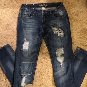 Red Rivet Distressed Skinny Jean Size 1